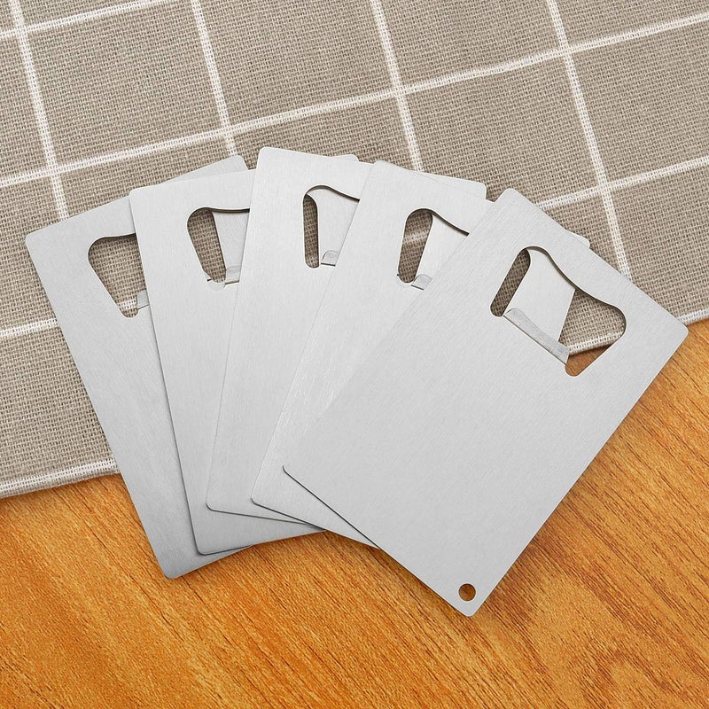 Yerwal Wallet Bottle Opener, Cool & Funny Card Size Party Wedding Favors Beer Bottle Opener for Guest,Stainless Steel (2pcs-Black and Silver) - Image 3